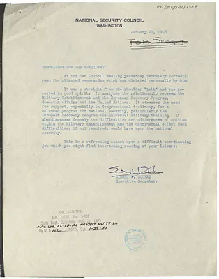 Memorandum from Sidney Souers to President Harry S. Truman