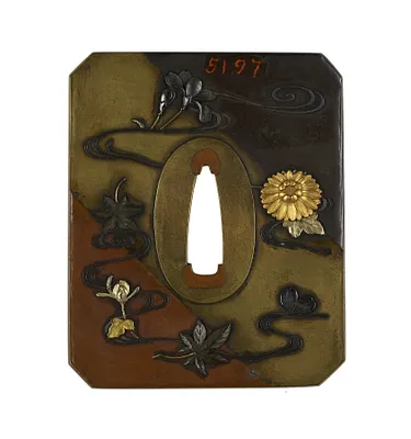 Tsuba with Seasonal Flowers