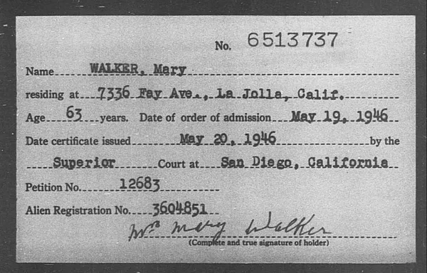 Walker, Mary - 1946