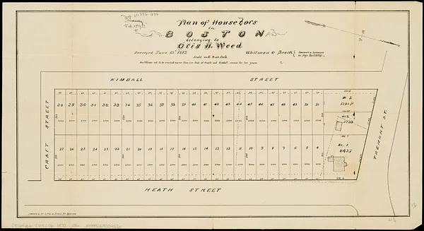 Plan of house lots in Boston belonging to Otis H. Weed