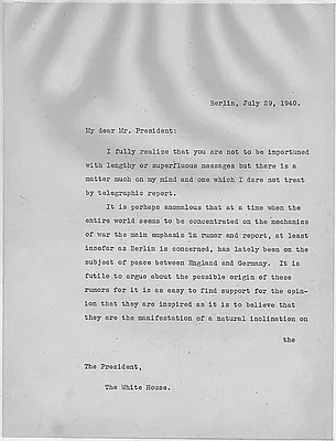 Alexander Kirk to Franklin D. Roosevelt