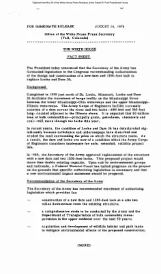 Fact sheet on the replacement of Locks and Dam 26