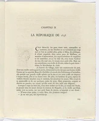 Frédéric Mistral: Mémoires et Recits by Frédéric Mistral: bust of a woman (page 103)
