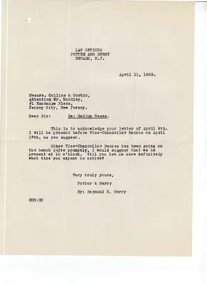 Letters Sent, April 11, 1928