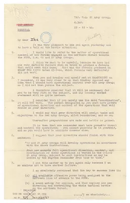 Letter, Bernard Montgomery to Dwight D. Eisenhower