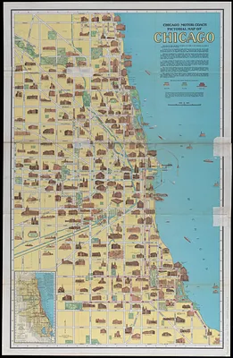 Chicago motor coach pictorial map of Chicago