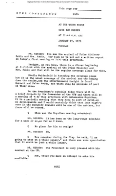 Press Secretary Briefings, 1/27/76