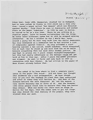 Tibor Yost interview notes