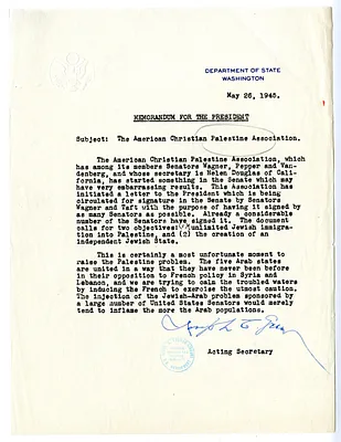 Memorandum from Acting Secretary of State Joseph Grew to President Harry S. Truman