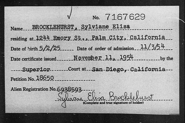 Brocklehurst, Sylviane Elisa - 1954