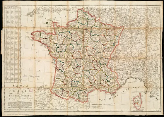 Carte de France divisée en 86 departemens