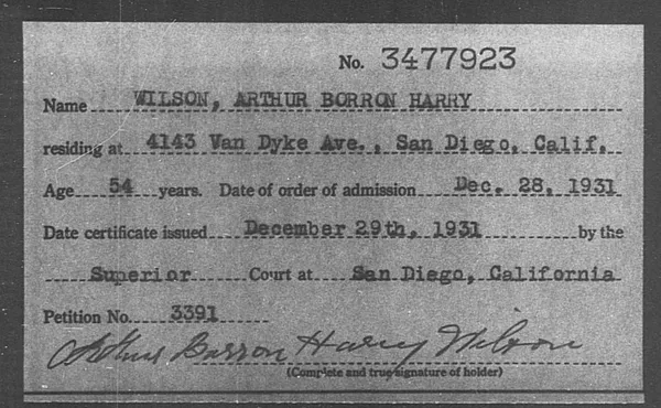 Wilson, Arthur Borron Harry - 1931