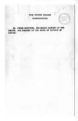 Draft of President Harry S. Truman's Address Before the Canadian Parliament