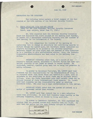 Memorandum for President Harry S. Truman