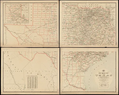 Post route map of the state of Texas showing post offices with the intermediate distances on mail routes in operation on the 1st. of December, 1897