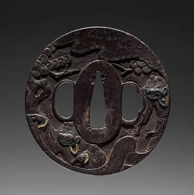 Sword Guard (Tsuba) with Hanshan and Shide