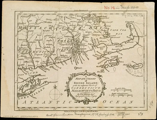A map of the colony of Rhode Island