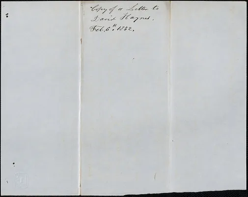 Copy of a letter from Samuel Warner to David Haynes, 6 February 1852