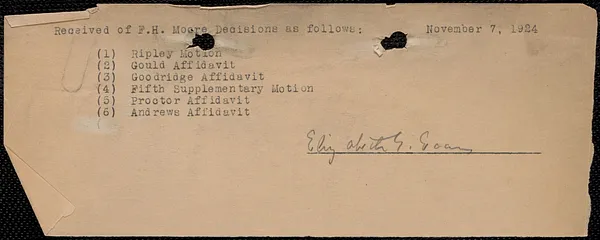 Elizabeth G[lendower] Evans typed document, [Boston, Mass.], November 7, 1924