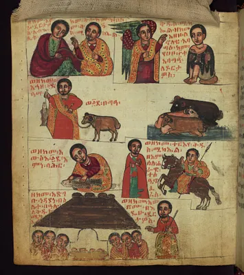 The Archangel helping Dorotheus and his wife Theopista to observe his feast