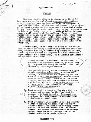 Memorandum, The President's Message to Congress