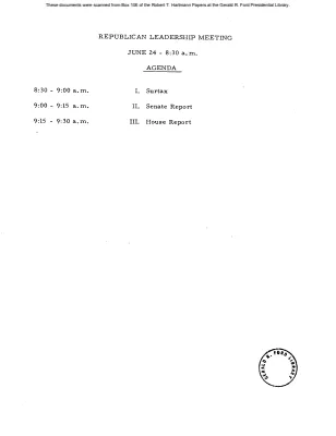 White House - Congressional Leadership Meeting, 6/24/69 (includes minutes)