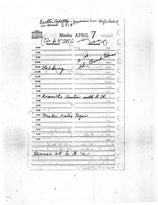Lyndon Johnson's 1958 Desk Diary, beginning 4/7/1958