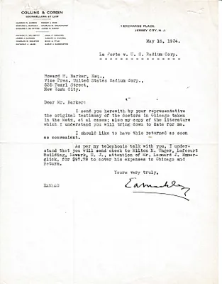 Letters Received to Howard H. Barker [H.H. Barker], May 16, 1934