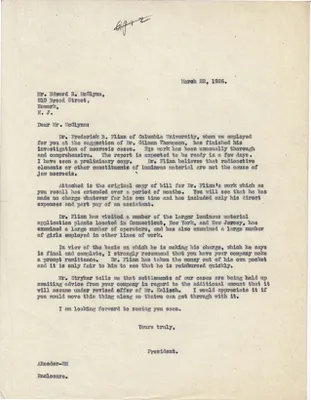 Letters Sent to Edward R. McGlynn, March 22, 1926