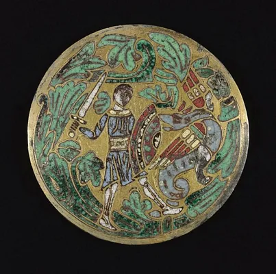 Warrior Fighting a Dragon
