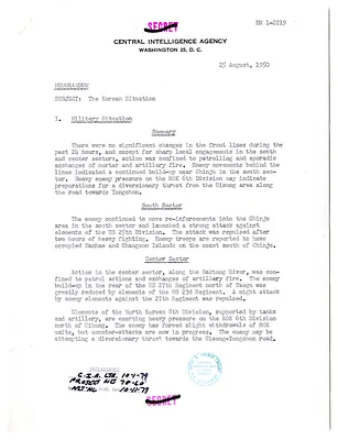 Memorandum from R. H. Hillenkoetter, Korean Situation