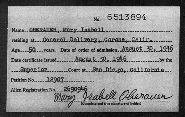 Oberauer, Mary Isabell - 1946