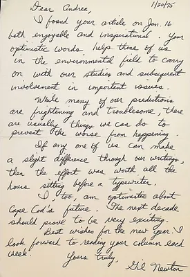 Letter to Andrea, January 20, 1975