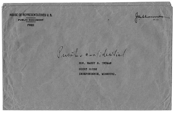 Envelope Addressed to Harry S. Truman