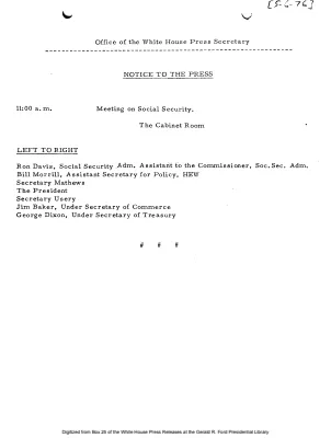 Meeting on Social Security [Seating Diagram]