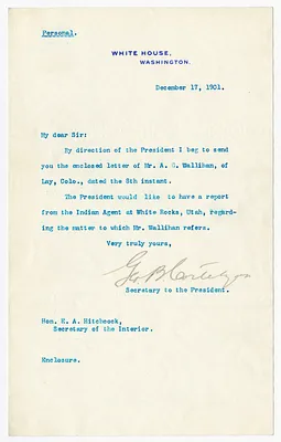 Letter from George B. Cortelyou to E. A. Hitchcock