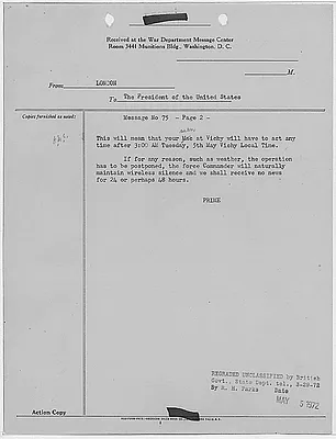 Winston Churchill to Franklin D. Roosevelt