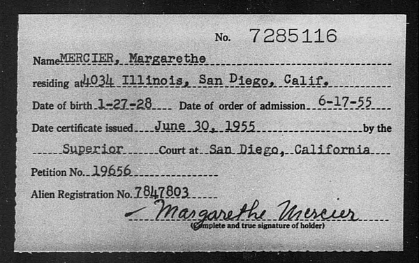 Mercier, Margarethe - 1955