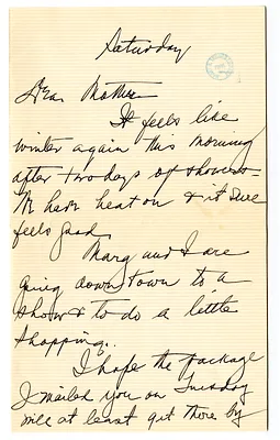 Letter from Bess W. Truman to Madge Gates Wallace