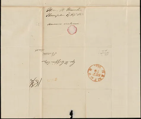 Honorable H. Hamlin to George Coffin, 19 September 1842