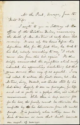 Letter from William Lloyd Garrison, At the Park, Orange, [N.J.], to Helen Eliza Garrison, June 15, [1874]
