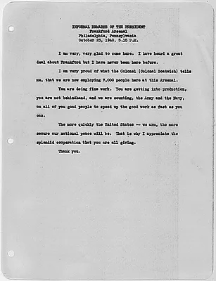 Informal Remarks At Frankford Arsenal