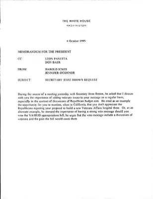Veterans Affairs-Jesse Brown Request