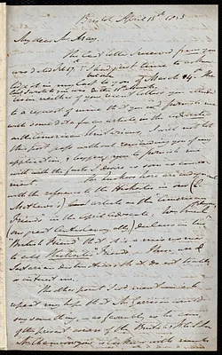 Letter from John Bishop Estlin, Bristol, to Samuel May, April 15th, 1853