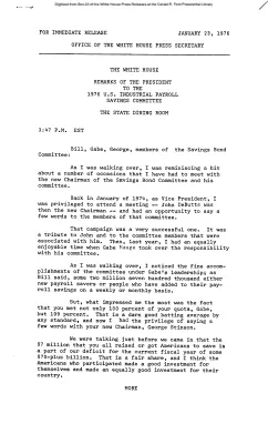 Remarks of the President to the 1976 U.S. Industrial Payroll Savings Committee [Ford Speech or Statement]