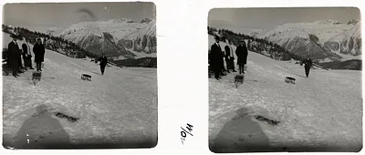 Snowy landscape in St. Moritz, 1910