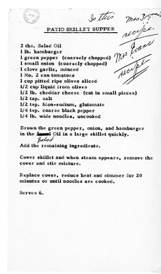 Recipe for Patio Skillet Supper