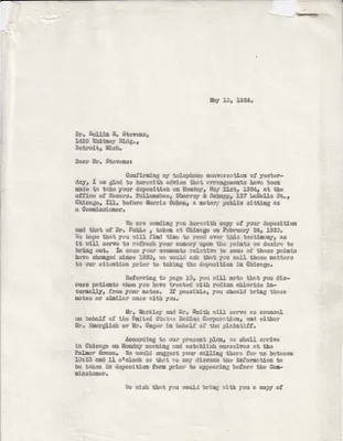 Letters Sent to Rollin H. Stevens, May 10, 1934