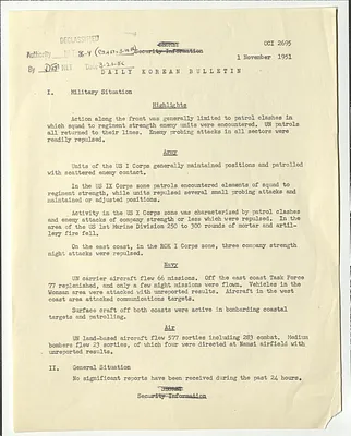 Memorandum, Daily Korean Bulletin
