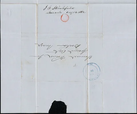 J. W. Stinchfield to Samuel Warner, 12 August 1852